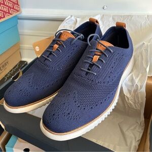 Cole Hann Hann Marine Blue/Vapor Grey ZEROGRAND Stictchlite Oxfords Size 11.5